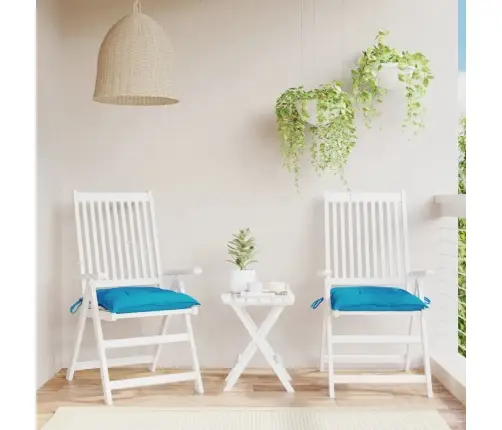 Dārza Krēslu Matrači, 2 Gab., Gaiši Zili, 40X40X7 Cm, Audums Vidaxl