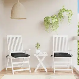 Dārza Krēslu Matrači, 2 Gab., Melni, 40X40X7 Cm, Audums Vidaxl