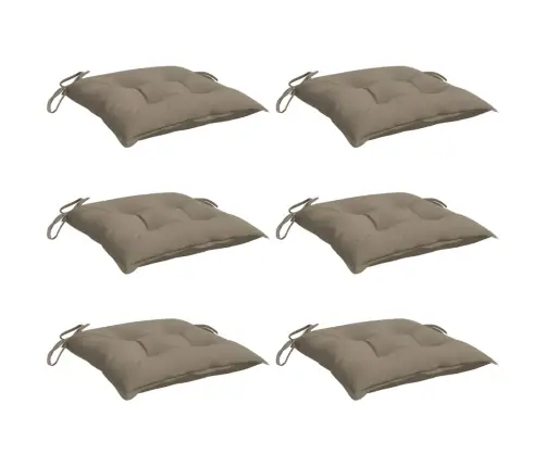 Kėdės Pagalvėlės, 6Vnt., Taupe, 40X40X7cm Oksfordo Audinys