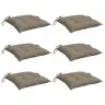 Kėdės Pagalvėlės, 6Vnt., Taupe, 40X40X7cm Oksfordo Audinys