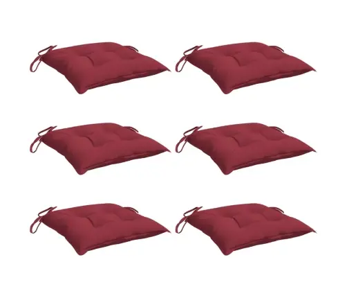 Dārza Krēslu Spilveni, 6 Gab., Vīnsarkani, 40X40X7 Cm, Audums Vidaxl