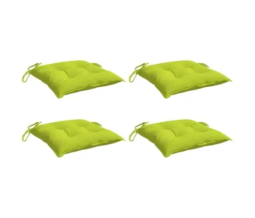 Dārza Krēslu Spilveni, 4 Gab., Spilgti Zaļi, 40X40X7 Cm, Audums Vidaxl
