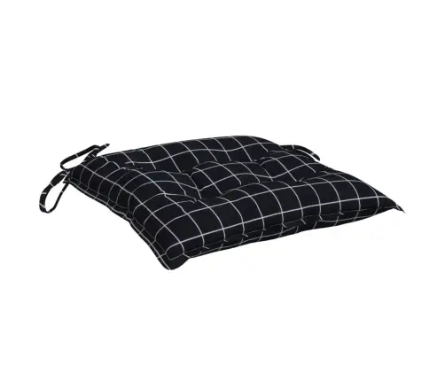 Krēslu Matrači, 2 Gab., 40X40X7 Cm, Audums, Melni Četrstūri Vidaxl