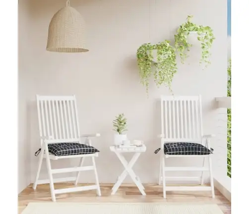 Krēslu Matrači, 2 Gab., 40X40X7 Cm, Audums, Melni Četrstūri Vidaxl