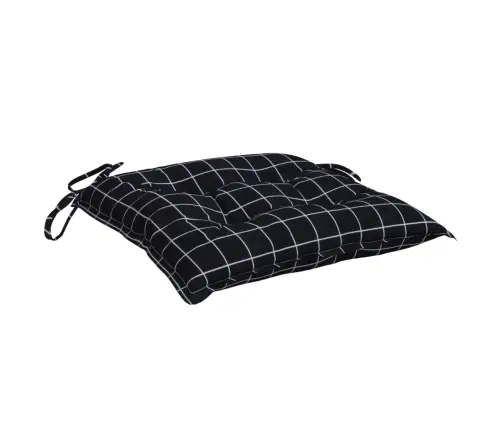 Toolipadjad 6 Tk, Mustad Ruudud, 40 X 40 X 7 cm Kangas