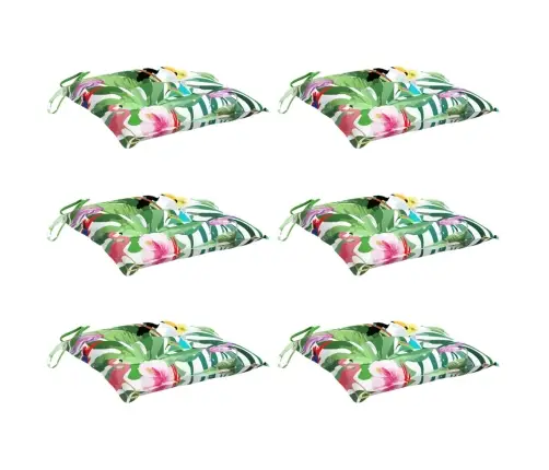 Krēslu Matrači, 6 Gab., Krāsaini, 40X40X7 Cm, Audums Vidaxl