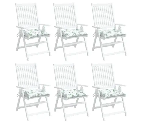 Kėdės Pagalvėlės, 6Vnt., 40X40X7cm Audinys, Su Lapais