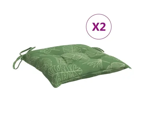 Toolipadjad 2 Tk, Lehemuster, 40 X 40 X 7 cm Kangas