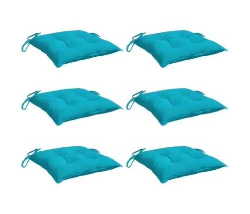 Krēslu Matrači, 6 Gab., Tirkīzzili, 40X40X7 Cm, Audums Vidaxl
