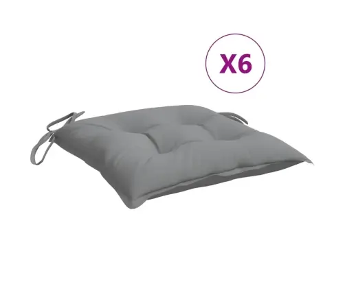 Dārza Krēslu Spilveni, 6 Gab., Pelēki, 50X50X7 Cm, Audums Vidaxl