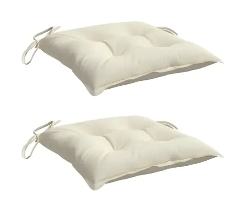 Dārza Krēslu Spilveni, 2 Gab., Krēmbalti, 50X50X7 Cm, Audums Vidaxl