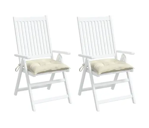 Dārza Krēslu Spilveni, 2 Gab., Krēmbalti, 50X50X7 Cm, Audums Vidaxl
