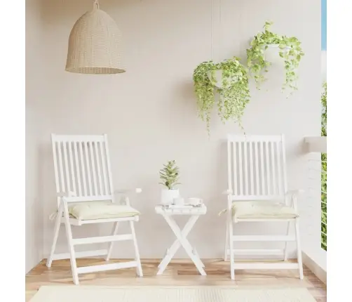 Dārza Krēslu Spilveni, 2 Gab., Krēmbalti, 50X50X7 Cm, Audums Vidaxl