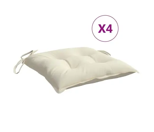 Dārza Krēslu Spilveni, 4 Gab., Krēmbalti, 50X50X7 Cm, Audums Vidaxl
