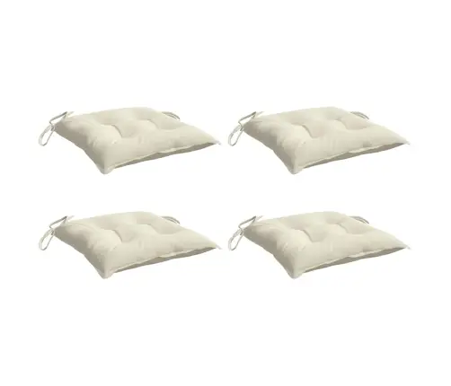 Dārza Krēslu Spilveni, 4 Gab., Krēmbalti, 50X50X7 Cm, Audums Vidaxl