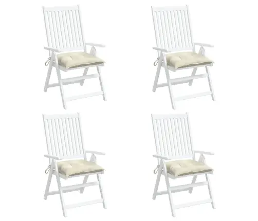 Dārza Krēslu Spilveni, 4 Gab., Krēmbalti, 50X50X7 Cm, Audums Vidaxl