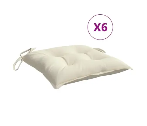 Tooli Istmepadjad 6 Tk Kreemjas, 50X50X7 Cm Kangas