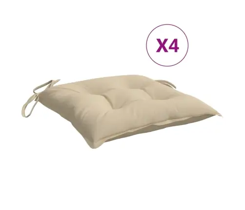 Istmepadjad Euroalusele 4 Tk, Beež, 50X50X7 cm Oxford Kangas