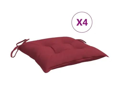 Palešu Matrači, 4 Gab., Vīnsarkani, 50X50X7 Cm, Audums Vidaxl