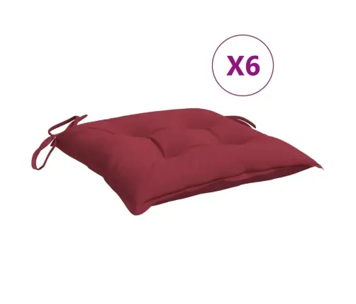 Palešu Matrači, 6 Gab., Vīnsarkani, 50X50X7 Cm, Audums Vidaxl