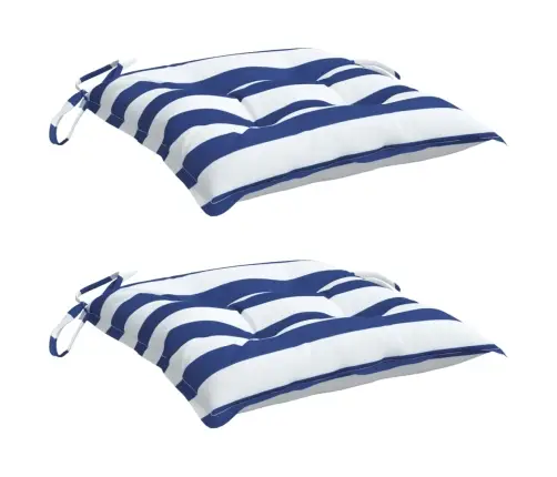 Krēsla Matrači, 2 Gab., 50X50X7 Cm, Oksforda Audums, Zili Balti Vidaxl