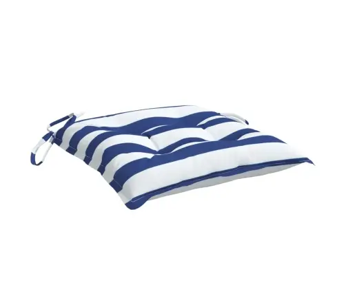 Spilveni, 4 Gab., Zilas Un Baltas Svītras, 50X50X7 Cm, Audums Vidaxl