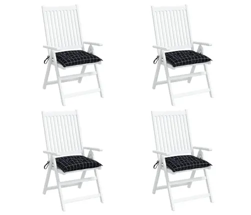 Toolipadjad 4 Tk, Mustad Ruudud, 50 X 50 X 7 cm Kangas