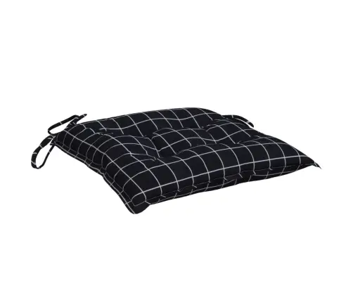 Toolipadjad 4 Tk, Mustad Ruudud, 50 X 50 X 7 cm Kangas