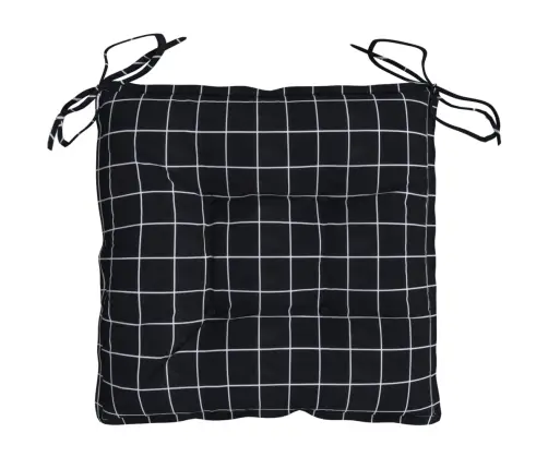 Toolipadjad 4 Tk, Mustad Ruudud, 50 X 50 X 7 cm Kangas