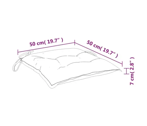 Toolipadjad 4 Tk, Mustad Ruudud, 50 X 50 X 7 cm Kangas