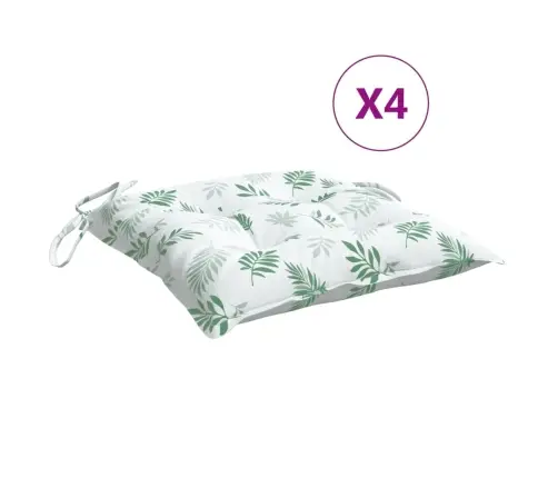 Toolipadjad 4 Tk, Lehemuster, 50 X 50 X 7 cm Kangas