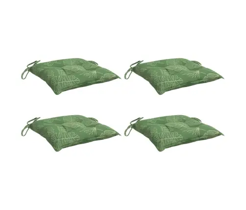 Dārza Krēslu Matrači, 4 Gab., 50X50X7 Cm, Audums, Lapu Apdruka Vidaxl