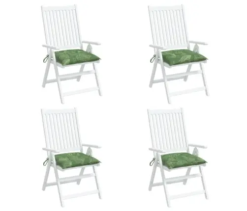 Dārza Krēslu Matrači, 4 Gab., 50X50X7 Cm, Audums, Lapu Apdruka Vidaxl