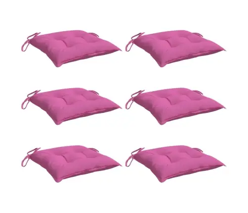 Krēslu Spilveni, 6 Gab., Rozā, 50X50X7 Cm, Oksforda Audums Vidaxl