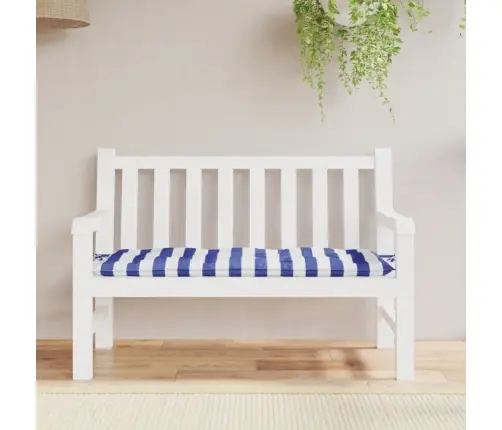 Dārza Sola Matracis, 120X50X7 Cm, Zilas, Baltas Svītras, Audums Vidaxl