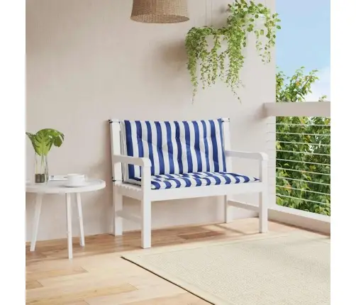 Sola Matrači, 2 Gab., 100X50X7Cm, Audums, Zilas, Baltas Svītras Vidaxl