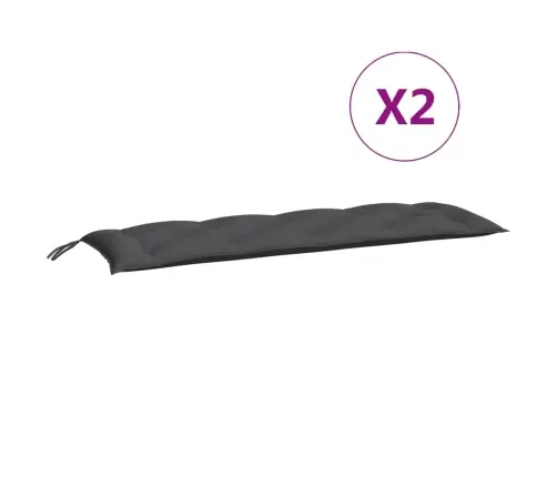 Dārza Sola Matrači, 2 Gab., 150X50X7Cm, Oksforda Audums, Pelēki Vidaxl