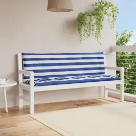 Sola Matrači, 2 Gab., 150X50X7Cm, Audums, Zilas, Baltas Svītras Vidaxl