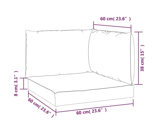 Palešu Dīvānu Matrači, 3 Gab., Krāsains Audums Vidaxl