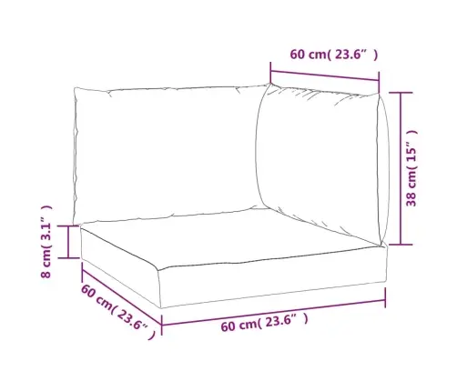Palešu Dīvānu Matrači, 3 Gab., Rozā Audums Vidaxl