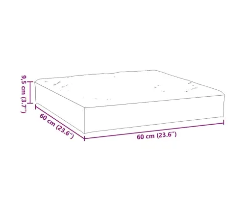 Palešu Spilvens, 60X60X9,5 Cm, Oksforda Audums, Krēmkrāsas Vidaxl