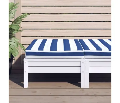 Palešu Dīvāna Spilvens, 60X60X8 Cm, Zili Baltas Svītras, Audums Vidaxl