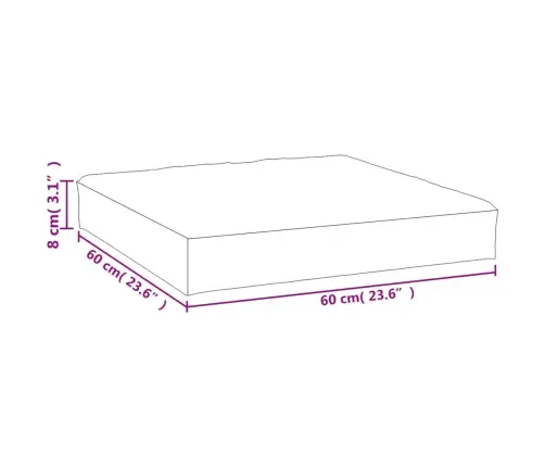 Palešu Matracis, 60X60X8 Cm, Krāsains Oksforda Audums Vidaxl