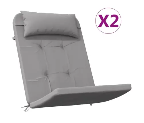 Adirondack Kėdės Pagalvėlės, 2Vnt., Pilkos, Oksfordo Audinys