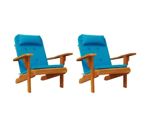 Dārza Krēslu Spilveni, 2 Gab., Gaiši Zils Oksforda Audums Vidaxl