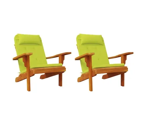 Krēsla Spilvens Ar Spilvenu 2 Pcs Spilgti Zaļa 58 X 77 X 4.5 Cm Vidaxl