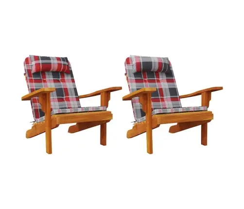 Krēsla Spilvens 2 Pcs Sarkans Rūtojums 58 X 77 X 4.5 Cm Vidaxl