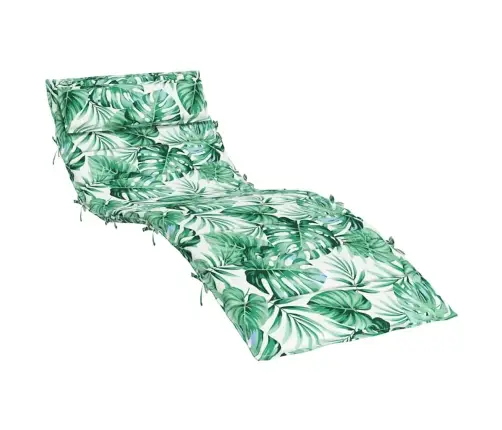 Sauļošanās Krēsla Matracis, 180X60X4 Cm, Audums, Lapu Apdruka Vidaxl