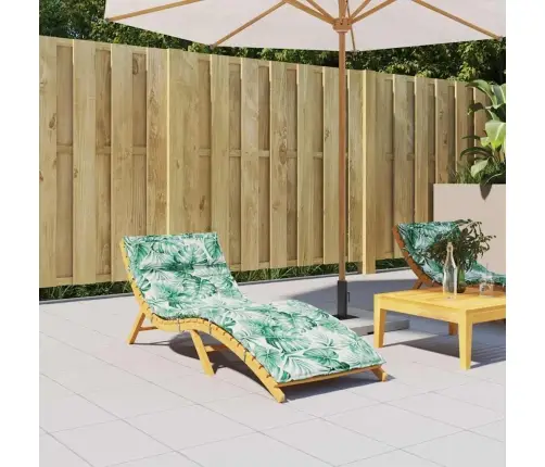 Sauļošanās Krēsla Matracis, 180X60X4 Cm, Audums, Lapu Apdruka Vidaxl