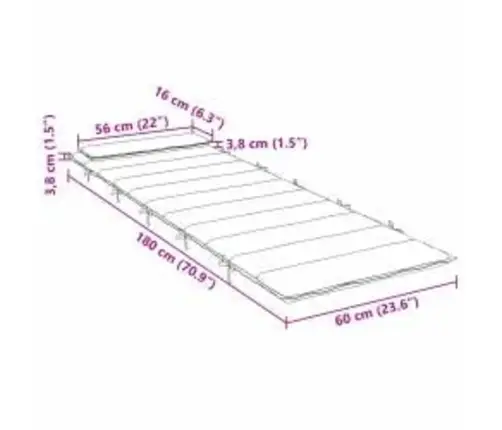 Saulės Poilsio Pagalvė Pilka 178 X 60 X 4 Cm Oksfordo Audinys